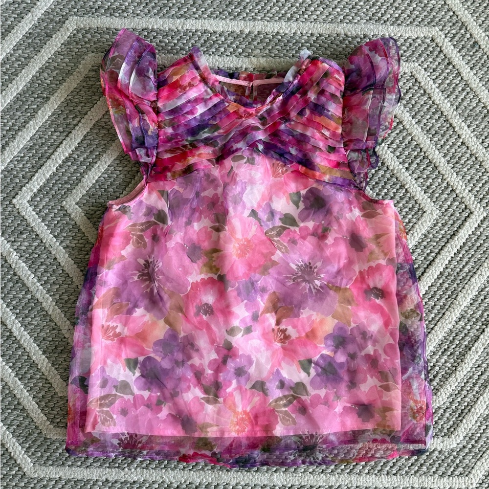 entro NWT Pink Purple Floral Top